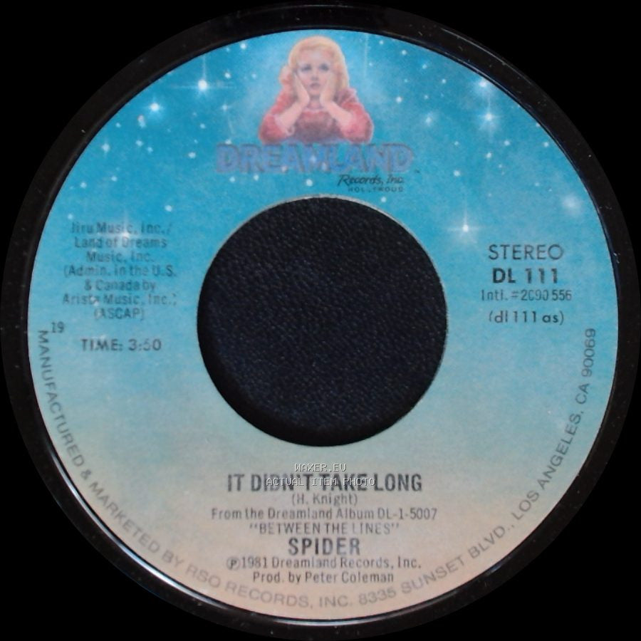 Spider - I Love / It Didn't Take Long side B