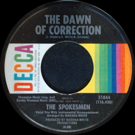 The Spokesmen - The Dawn Of Correction / For You Babe side B