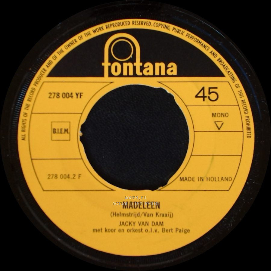 Jacky Van Dam - Mina / Madeleen side B