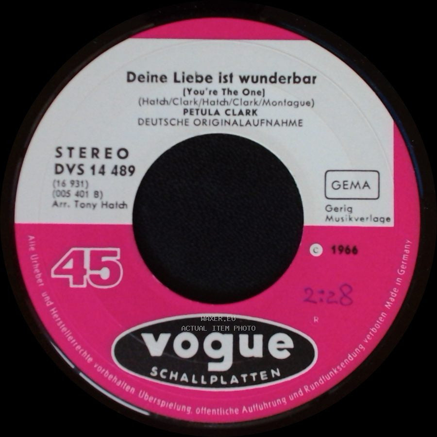 Petula Clark - Deine Liebe Ist Wunderbar (You're The One) / Verzeih' Die Dummen Tränen (My Love) side A