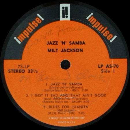 Milt Jackson - Jazz 'n' Samba / Jazz 'n' Samba side A