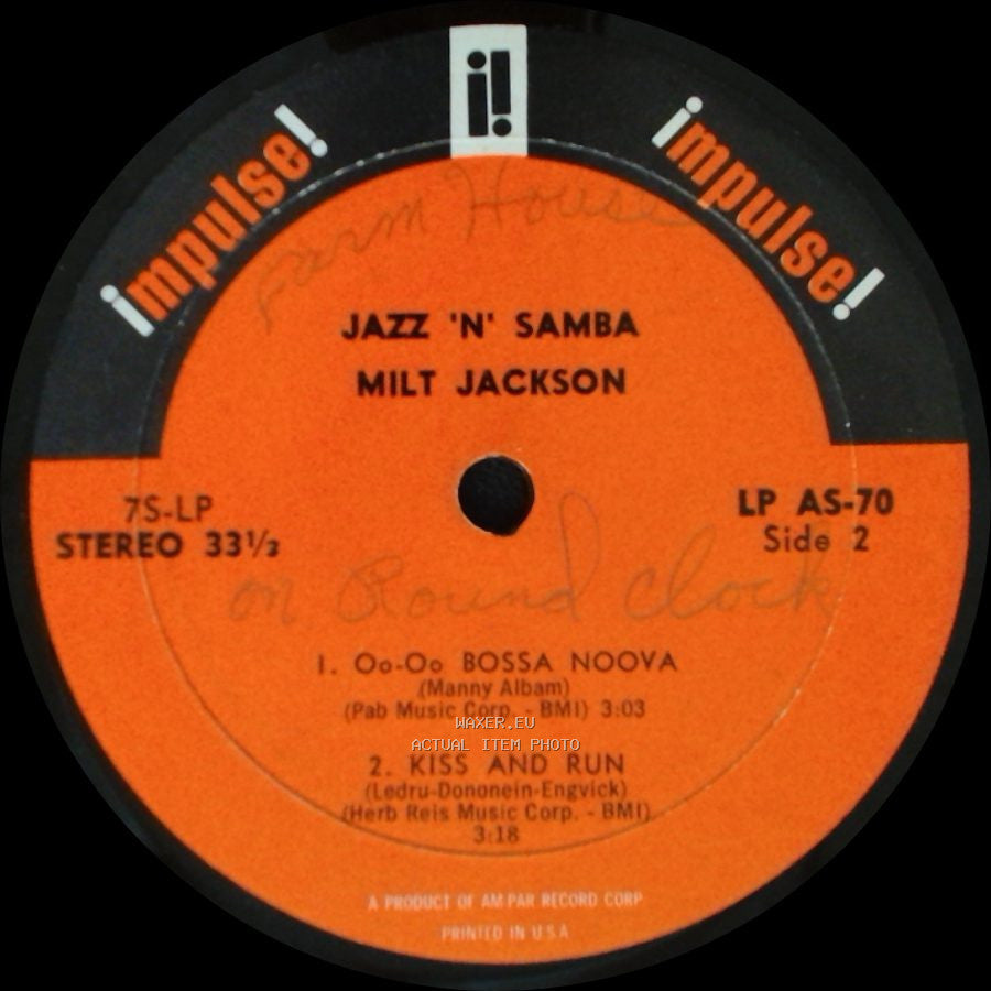 Milt Jackson - Jazz 'n' Samba / Jazz 'n' Samba side B