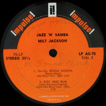 Milt Jackson - Jazz 'n' Samba / Jazz 'n' Samba side B