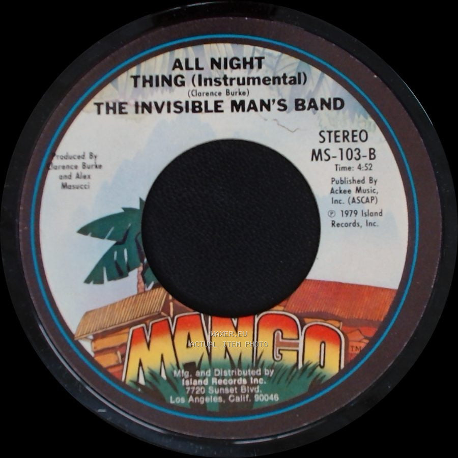 The Invisible Man's Band - All Night Thing (Instrumental) / All Night Thing side A