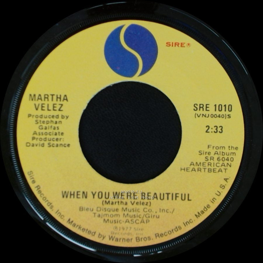 Martha Velez - Up To You / When You Were Beautiful side B