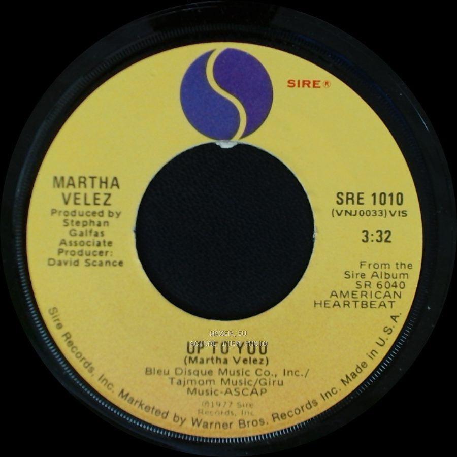 Martha Velez - Up To You / When You Were Beautiful side B