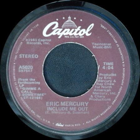 Eric Mercury - Gimme A Call Sometime / Include Me Out side B