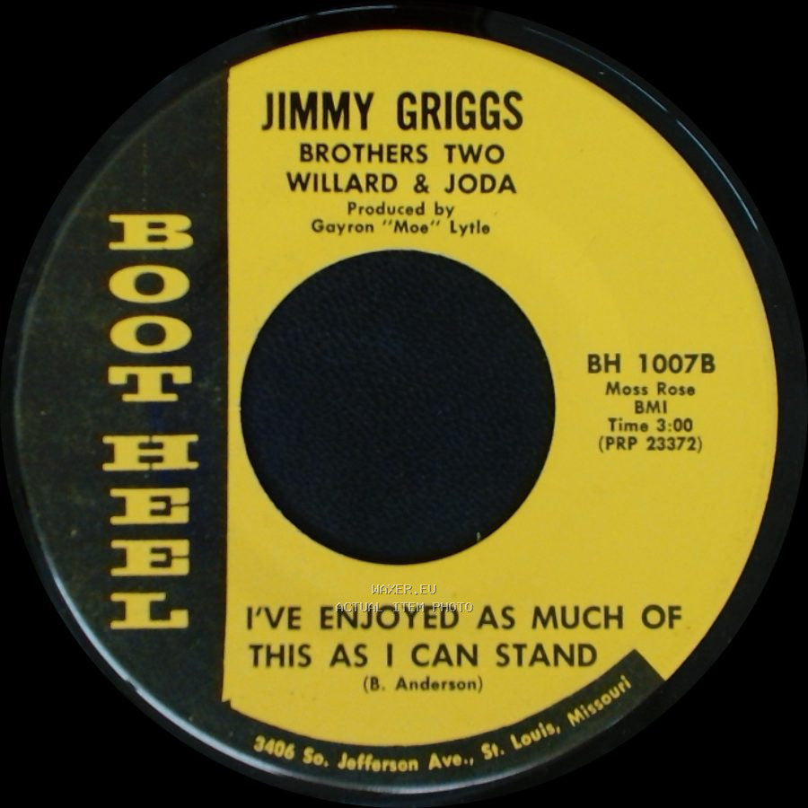 Jimmy Griggs - I've Enjoyed As Much Of This As I Can Stand / In The Middle Of Nowhere side A