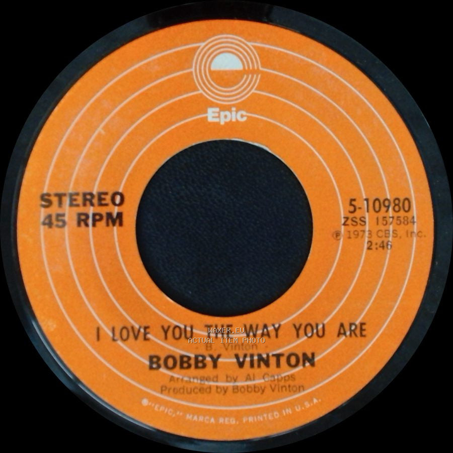 Bobby Vinton - I Love You The Way You Are / Hurt side B