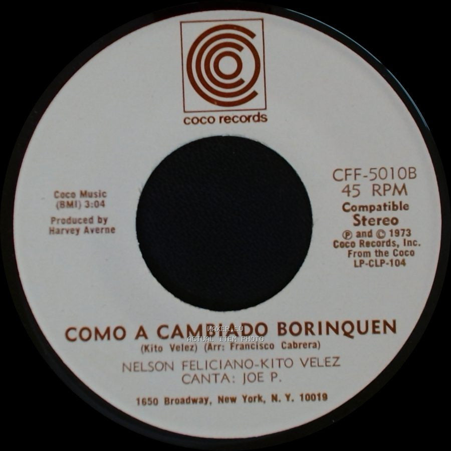 Nelson Feliciano-Kito Velez - Como A Cambiado Borinquen / Luz Del Cielo side A