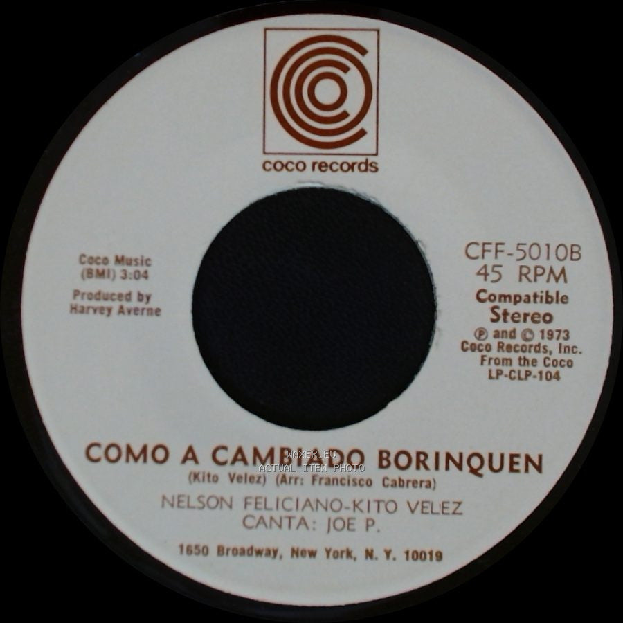 Nelson Feliciano-Kito Velez - Como A Cambiado Borinquen / Luz Del Cielo side B
