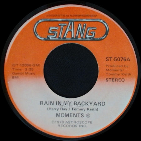 Moments - Disco Man / Rain In My Backyard side B
