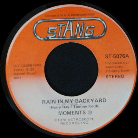 Moments - Disco Man / Rain In My Backyard side A