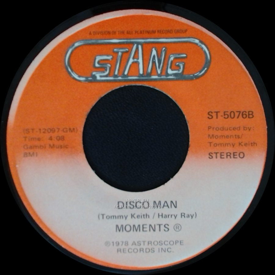 Moments - Disco Man / Rain In My Backyard side B