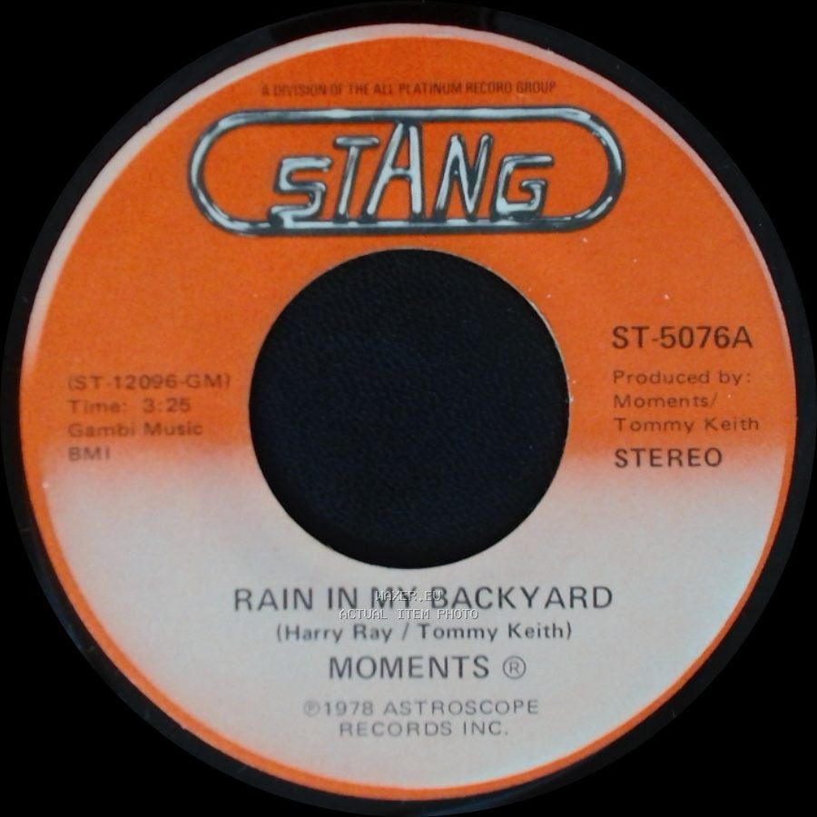 Moments - Disco Man / Rain In My Backyard side A
