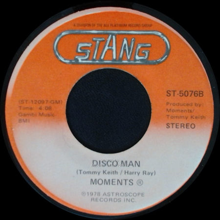 Moments - Disco Man / Rain In My Backyard side B