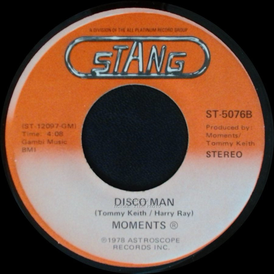 Moments - Disco Man / Rain In My Backyard side A