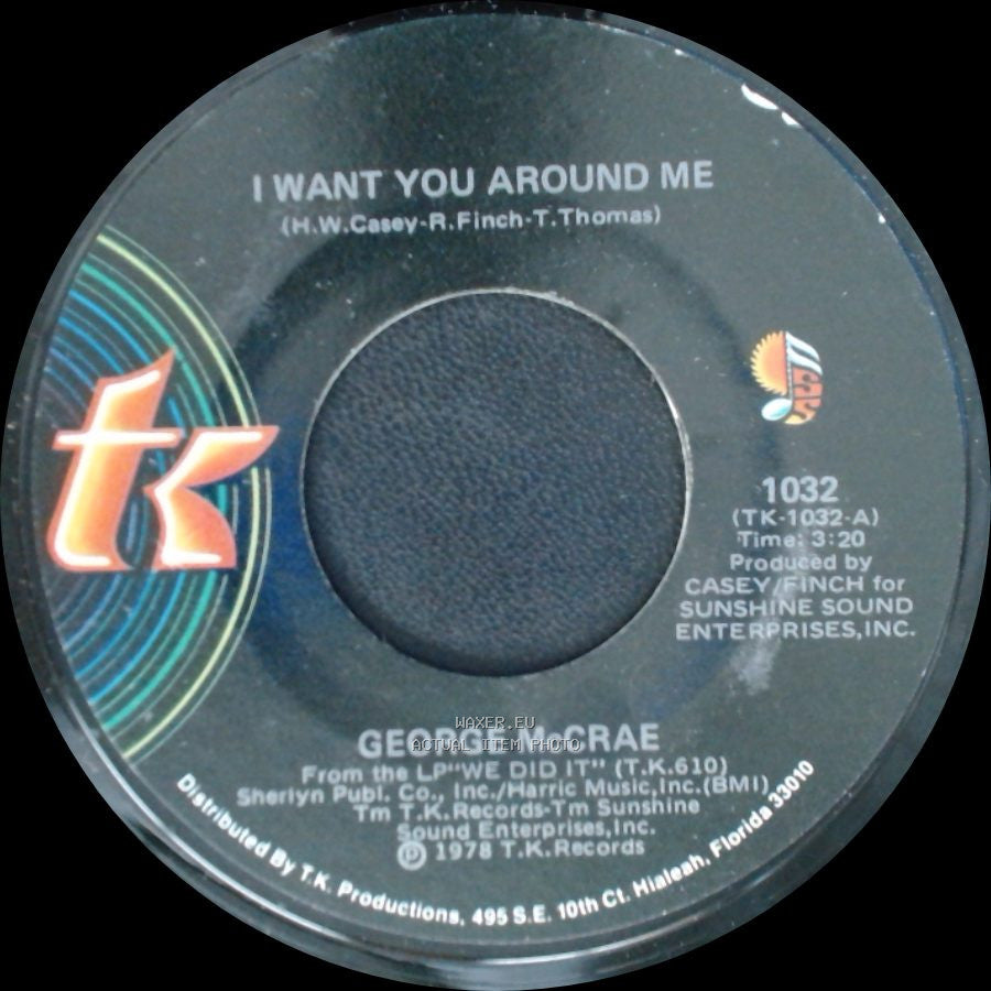 George Mccrae - Are You Looking For Love / I Want You Around Me side B