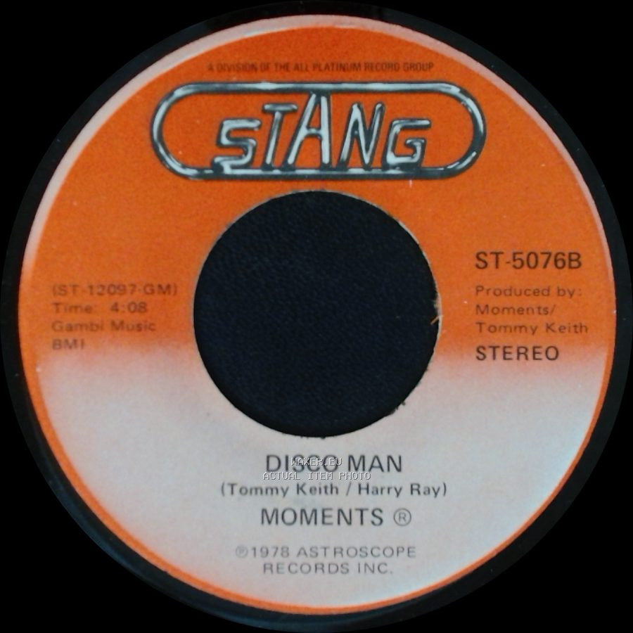 Moments - Disco Man / Rain In My Backyard side A