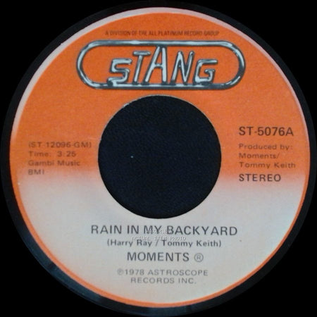 Moments - Disco Man / Rain In My Backyard side A
