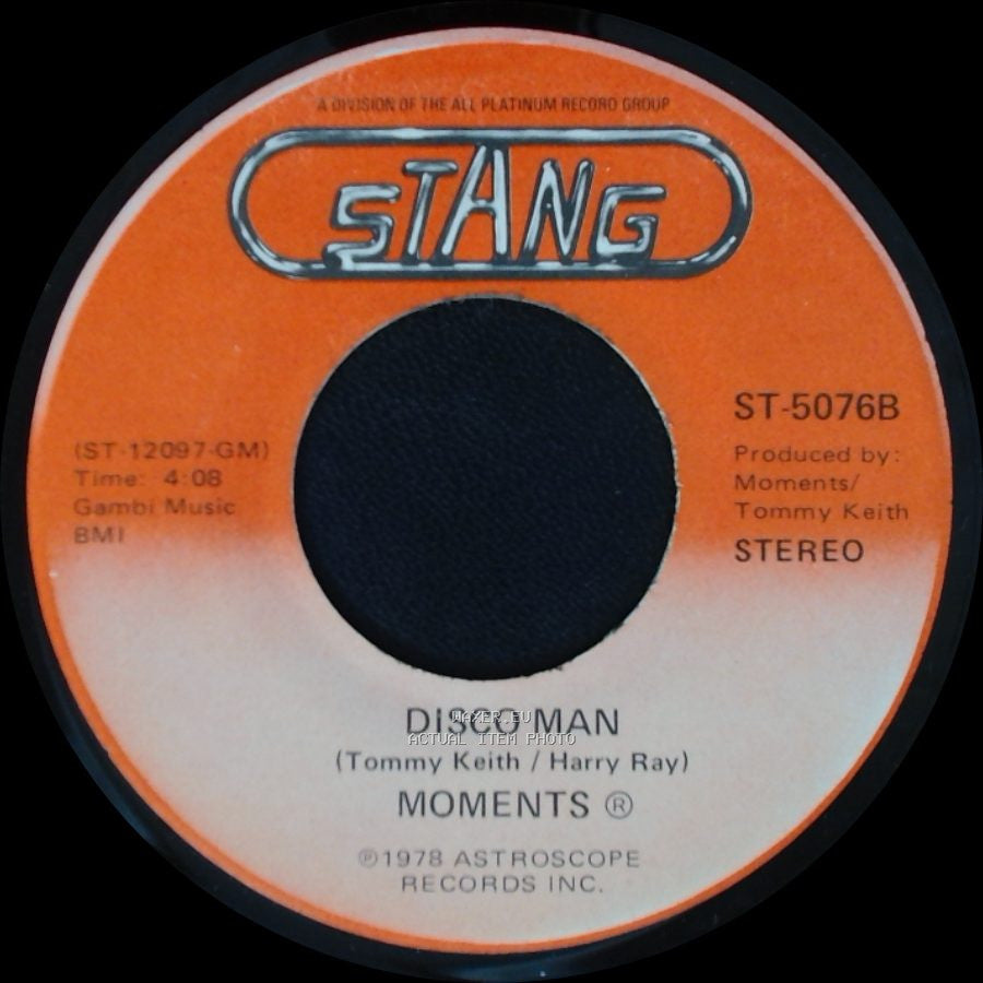 Moments - Disco Man / Rain In My Backyard side B
