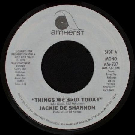 Jackie De Shannon - Things We Said Today / Things We Said Today side A