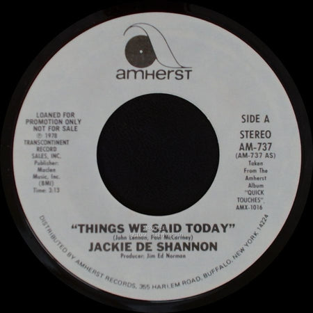 Jackie De Shannon - Things We Said Today / Things We Said Today side B