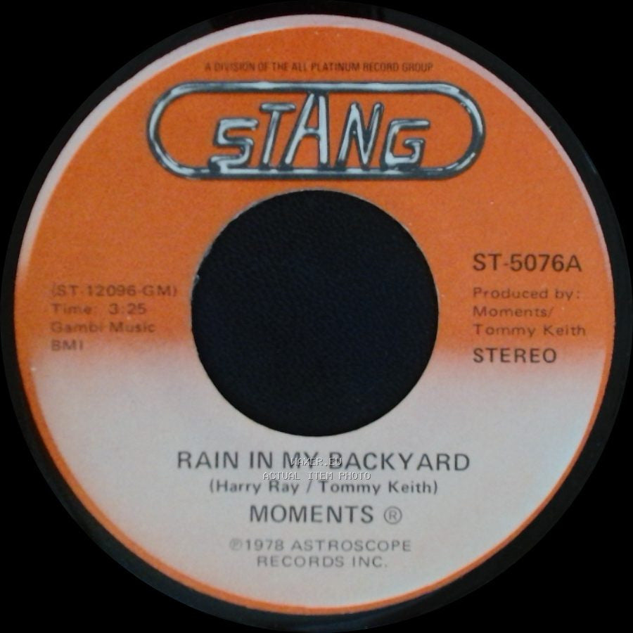Moments - Disco Man / Rain In My Backyard side B