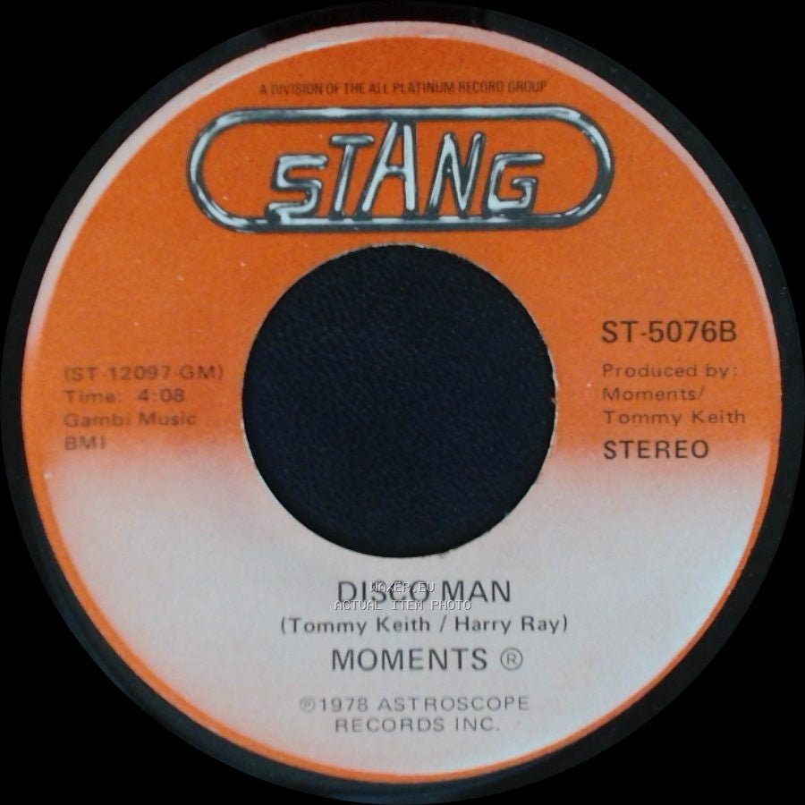 Moments - Disco Man / Rain In My Backyard side A