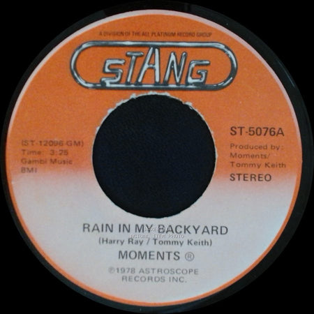 Moments - Disco Man / Rain In My Backyard side B