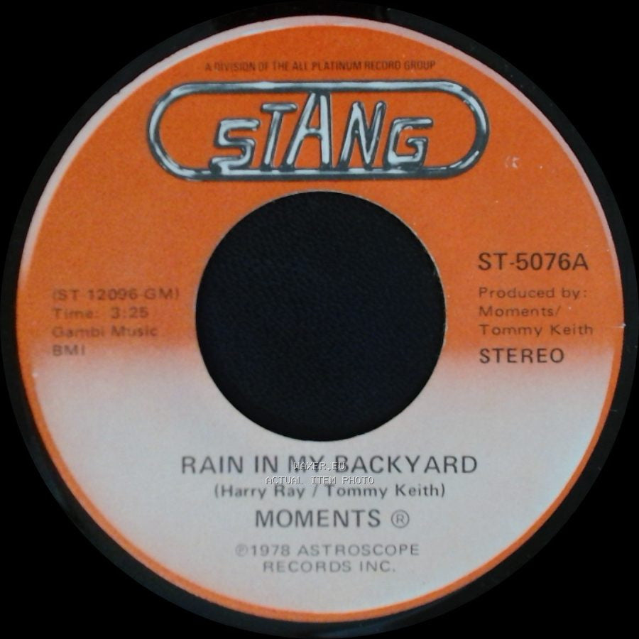 Moments - Disco Man / Rain In My Backyard side B