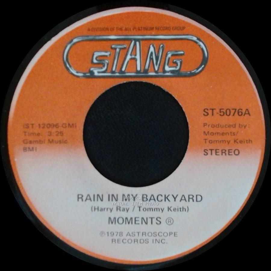 Moments - Disco Man / Rain In My Backyard side A