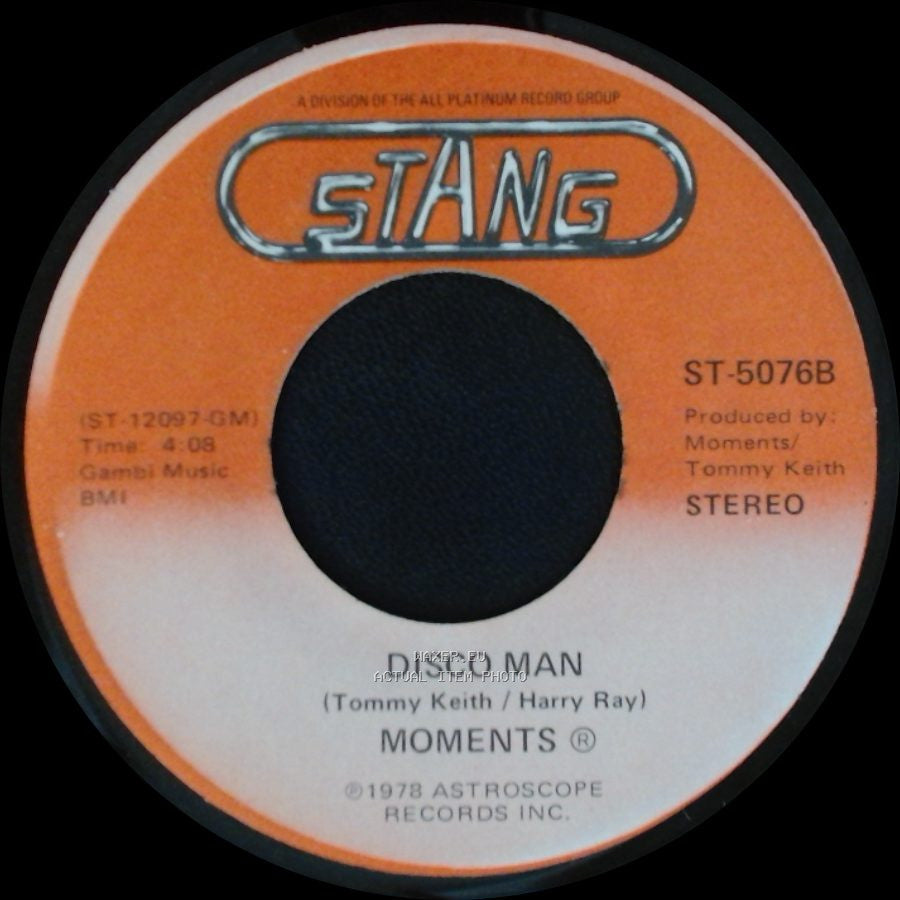 Moments - Disco Man / Rain In My Backyard side B