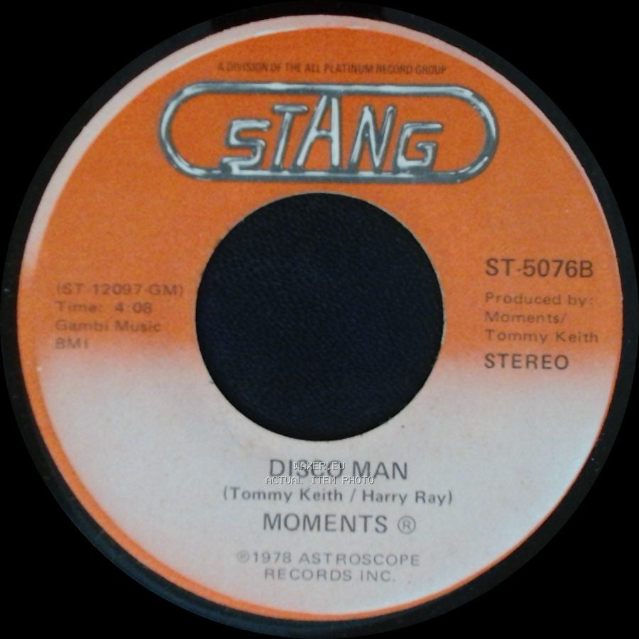 Moments - Disco Man / Rain In My Backyard side A
