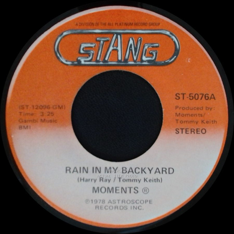 Moments - Disco Man / Rain In My Backyard side B