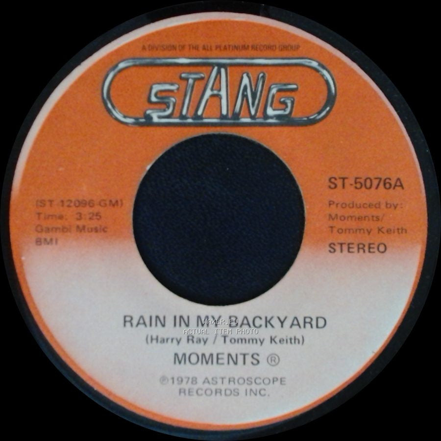 Moments - Disco Man / Rain In My Backyard side A
