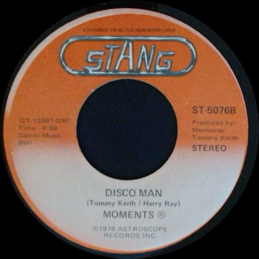 Moments - Disco Man / Rain In My Backyard side B
