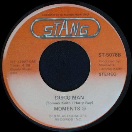 Moments - Disco Man / Rain In My Backyard side A