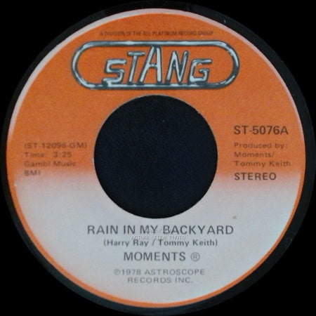 Moments - Disco Man / Rain In My Backyard side A