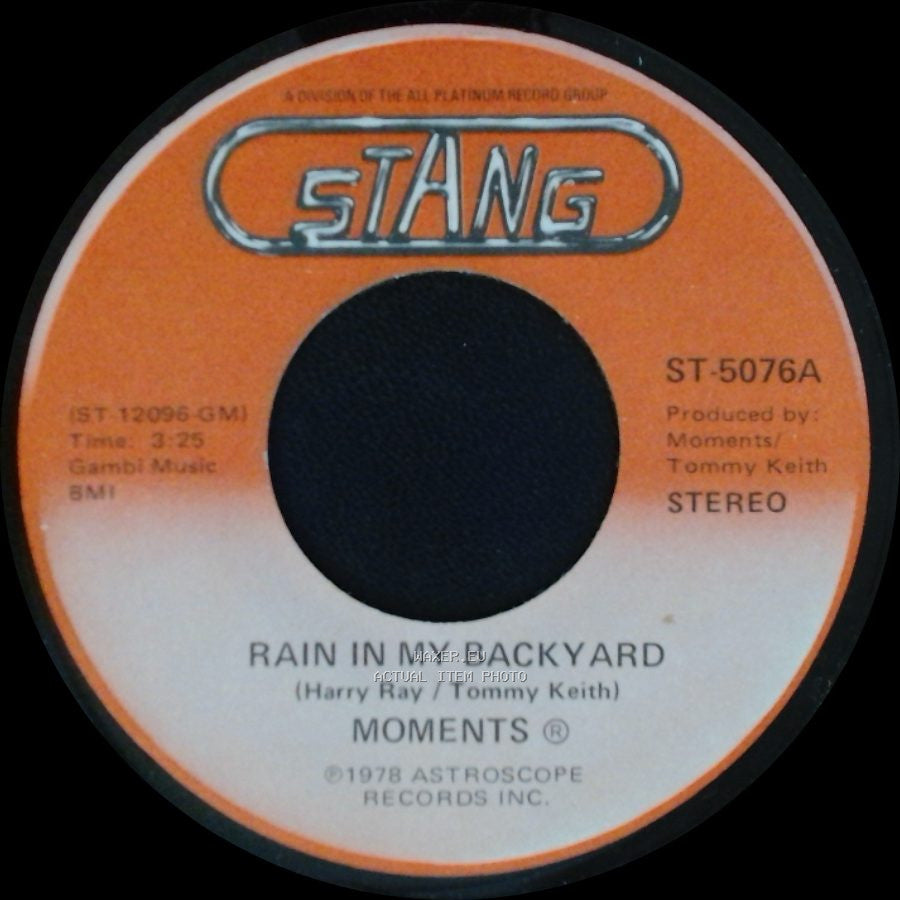 Moments - Disco Man / Rain In My Backyard side A