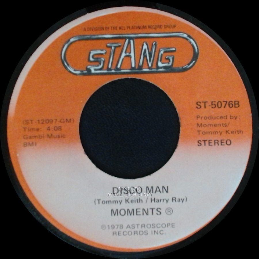 Moments - Disco Man / Rain In My Backyard side B