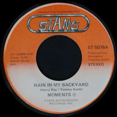 Moments - Disco Man / Rain In My Backyard side A