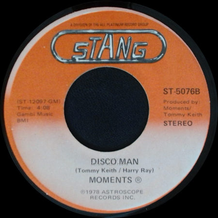 Moments - Disco Man / Rain In My Backyard side A