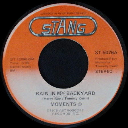 Moments - Disco Man / Rain In My Backyard side A