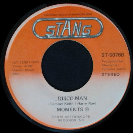Moments - Disco Man / Rain In My Backyard side B