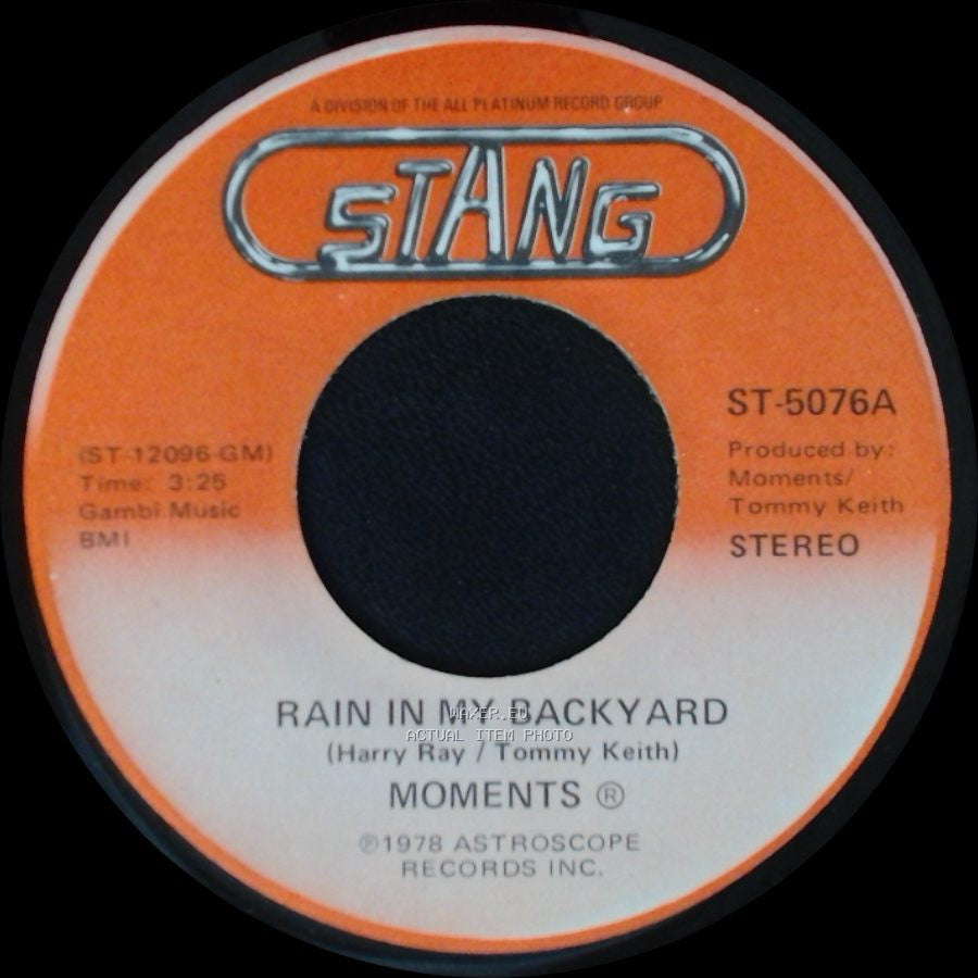 Moments - Disco Man / Rain In My Backyard side B