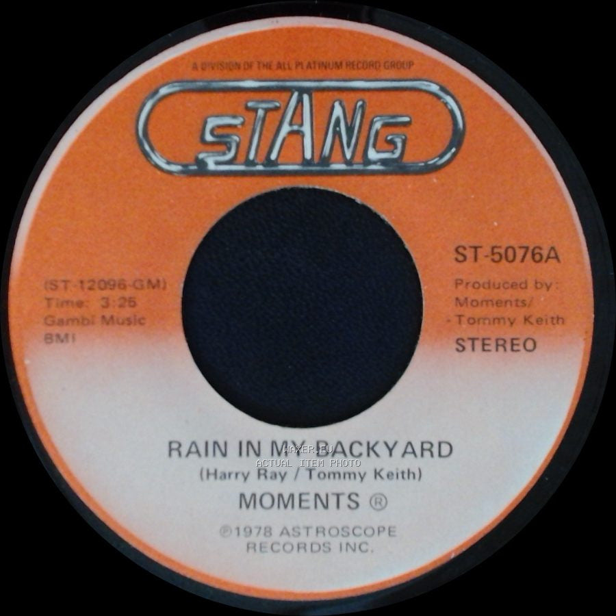 Moments - Disco Man / Rain In My Backyard side A