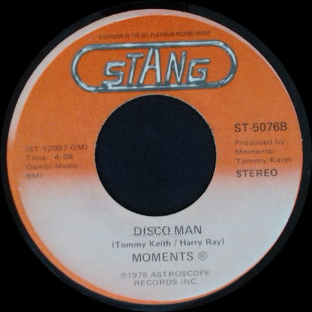 Moments - Disco Man / Rain In My Backyard side B
