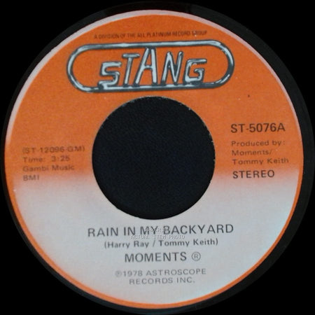 Moments - Disco Man / Rain In My Backyard side B