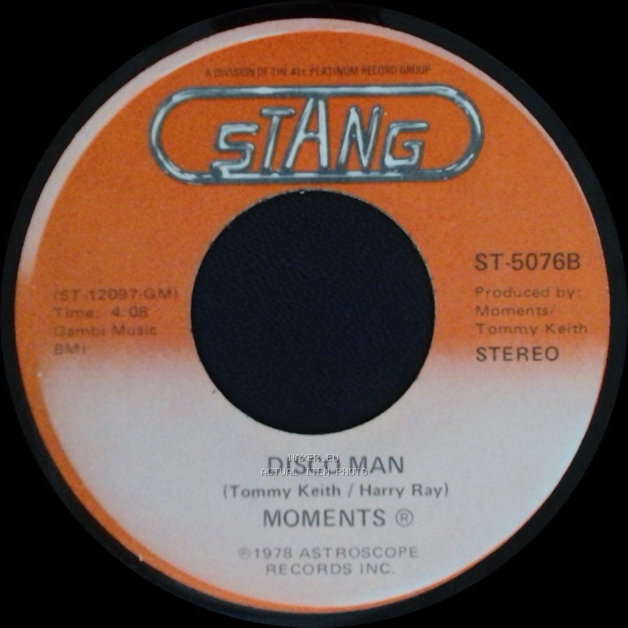 Moments - Disco Man / Rain In My Backyard side B